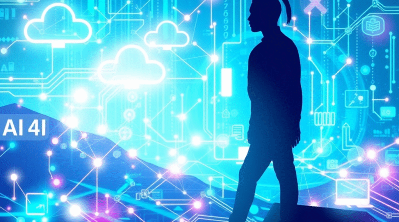 Illustration de l'intelligence artificielle dans les services numériques en 2025"